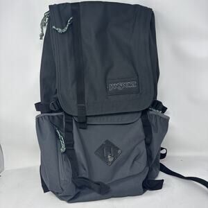 Jansport Hatchet Backpack Black and Grey (blue interior) T52S EUC